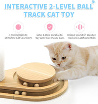 Made4Pets Kitten Toy Scratching Post for Indoor Cats with Ball Track – Essentials for Cats - 32"H - image 3