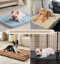 Made4Pets Dog Crate Pad Bed for Large Dogs, Washable & Reversible, Anti-Slip Kennel Mat for Cozy Sleeping, Soft Fluffy Dog Bed for Indoor & Outdoor Use, 41"x29", Brown