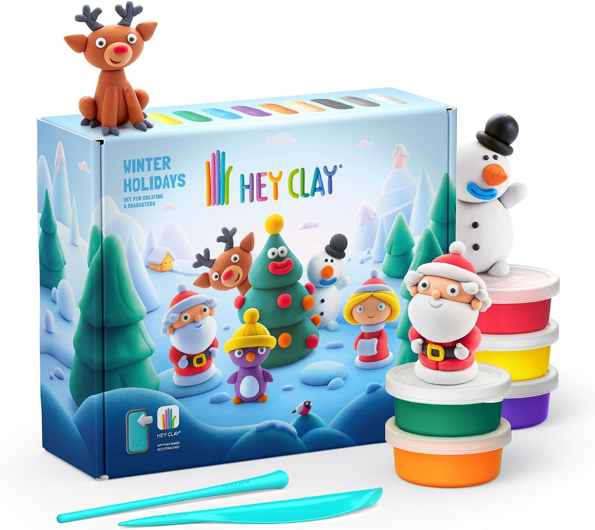 Hey Clay Exotic Pets air dry clay kit with 15 cans and sculpting tools - view 6