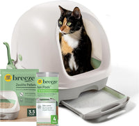 Purina Tidy Cats Breeze Covered Cat Litter Box System Kit – Daily Care for Cats - 10.37 Pound (Pack of 1) / White