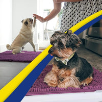Muddy Mat® Original Dog Door Mat for Muddy Paws, Super Absorbent Microfiber, Non-Slip Washable Pet Rug, Quick Dry Chenille Entryway Carpet, Machine Washable Indoor Outdoor mat, Dark Purple 19"x30"