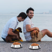 10 Pcs Stainless Steel Dog Bowl Pet Feeding Bowl with Rubber Base - 7 oz - image 4