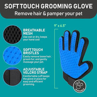 Maxpower Planet Pet Grooming Brush and 2X Grooming Gloves Combo - Double Sided Dematting, Deshedding Undercoat Rake for Dogs and Cats - Reduce Shedding Easily - Blue