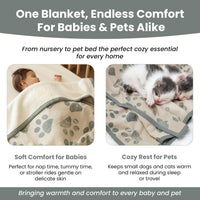 Small Pet Blanket, 100% Organic Cotton - Green - image 3