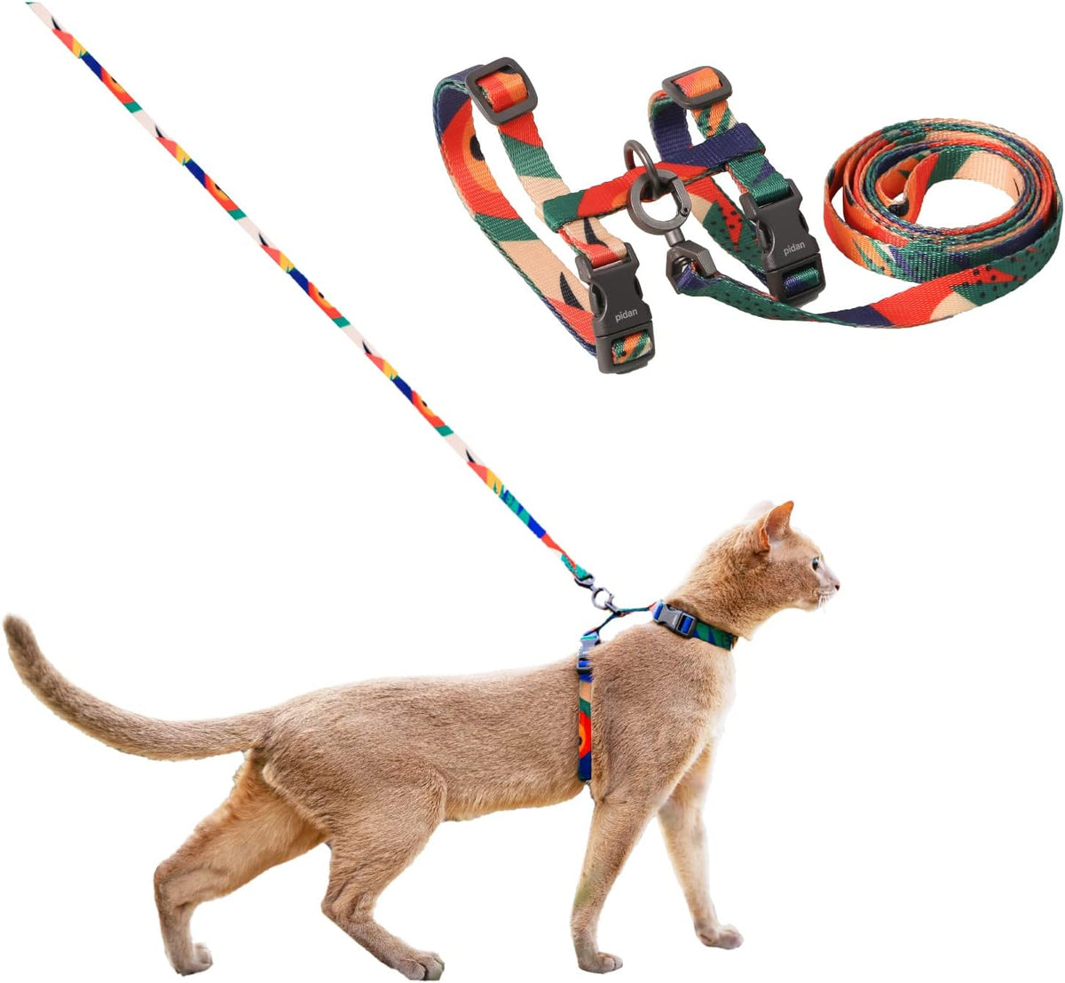 pidan Cat Harness and Leash Set - Multicolor / M