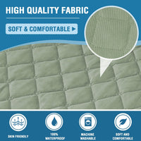 H.VERSAILTEX Sofa Cover Couch Cover for Dogs with Elastic Straps 100% - Pale Aqua / Slipcover-Sofa - image 2
