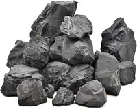 Unocho Fish Tanks Stone 20LB Natural Black Slate Rocks for Aquariums Decorative Aquascaping Stone for Reptile Terrariums, Bonsai Gardens & Outdoor 3-9inches(8PCS)