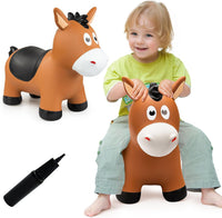 VangeBow Bouncy Horse Animal Hopper Toy for Toddlers 1-5 – Fun for Kids & Family - Black Saddle Horse