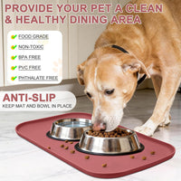 SMILOOL Waterproof Silicone Pet Food Mat with Raised Edge for Dog - Erythrinus / 22"L x 14"W - image 2