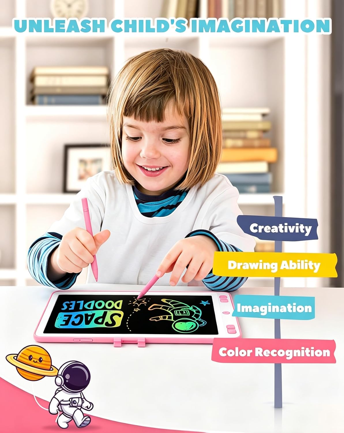 ORSEN LCD Writing Tablet 10 Inch - Pink / 20 inch - image 4