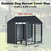 Outdoor Dog Kennel Cover, 8.1'Dx4.1'Wx6H, Full Coverage Black – Essentials for Dogs - Black / 4.2'D x 4.2'W x 4.5'H - image 2