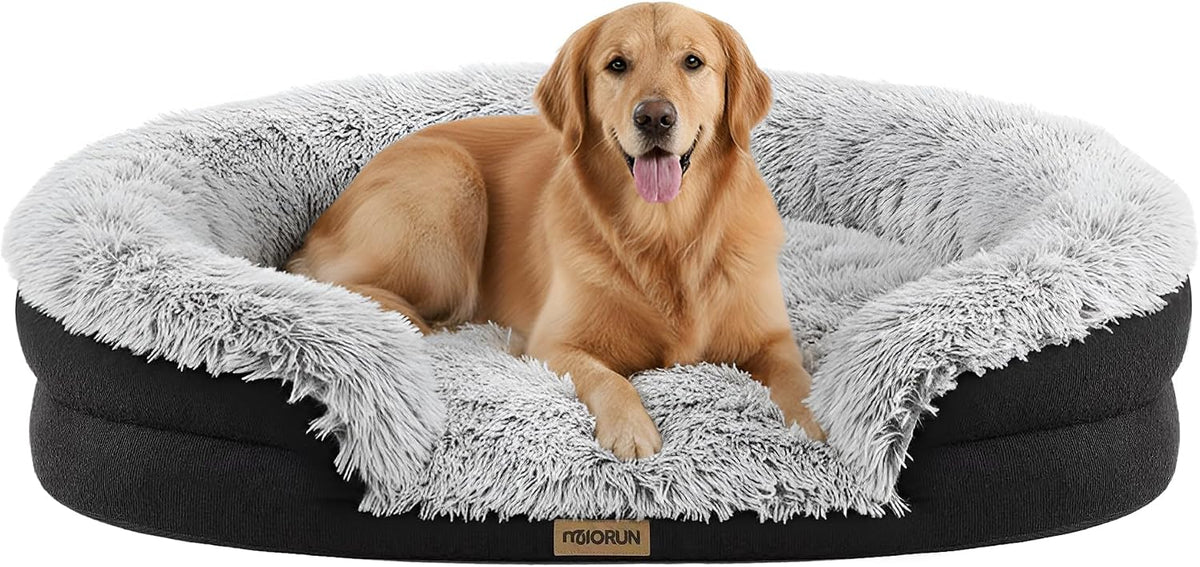 Miorun Fluffy Orthopedic Dog Beds Large Sized Dog - Gray / L(43", UP to 90lbs)