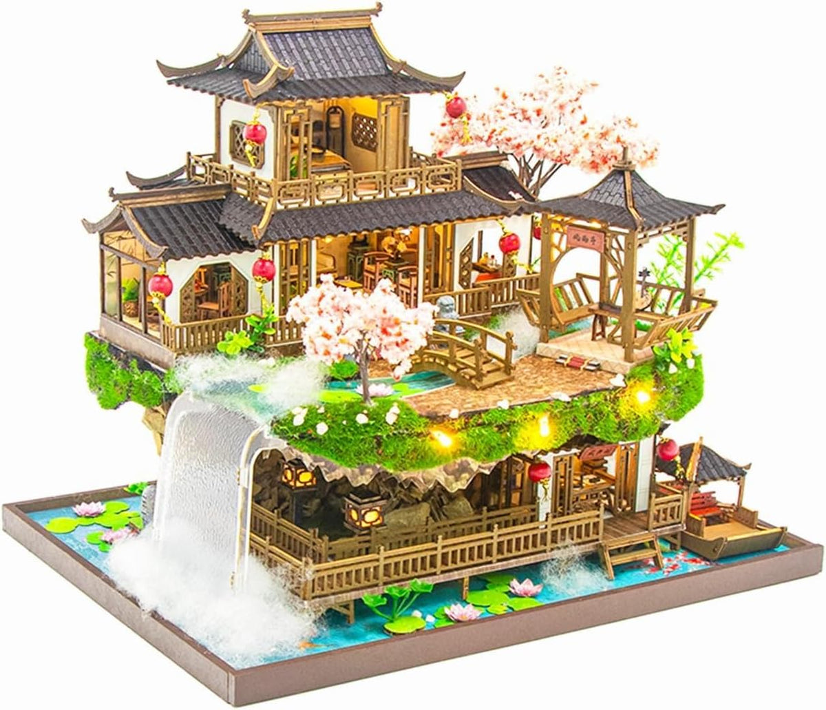 OZJAY Warm Christmas Lodge miniature house kit for adults with LED lights - view 9