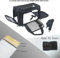 Soft Sided Carrier for Small Medium Cats Dogs - 17.0"L x 11.0"W x 11.0"H / Black - image 2