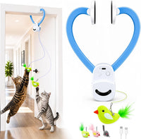 Interactive Doorway Cat Toy, No-Adhesive Clip-On for Indoor Cats – Essentials for Cats - Blue