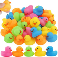 50Pcs Mini Rubber Duck Bath Toys - Multicolor