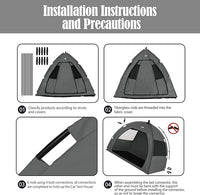 Gray Extra Large Outdoor Cat and Dog Tent House, Waterproof, Washable, Indoor/Outdoor Cave Nest Bed