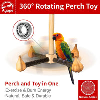 Agape Rotating Parrot Perch with Chew Toy - Seed - image 2