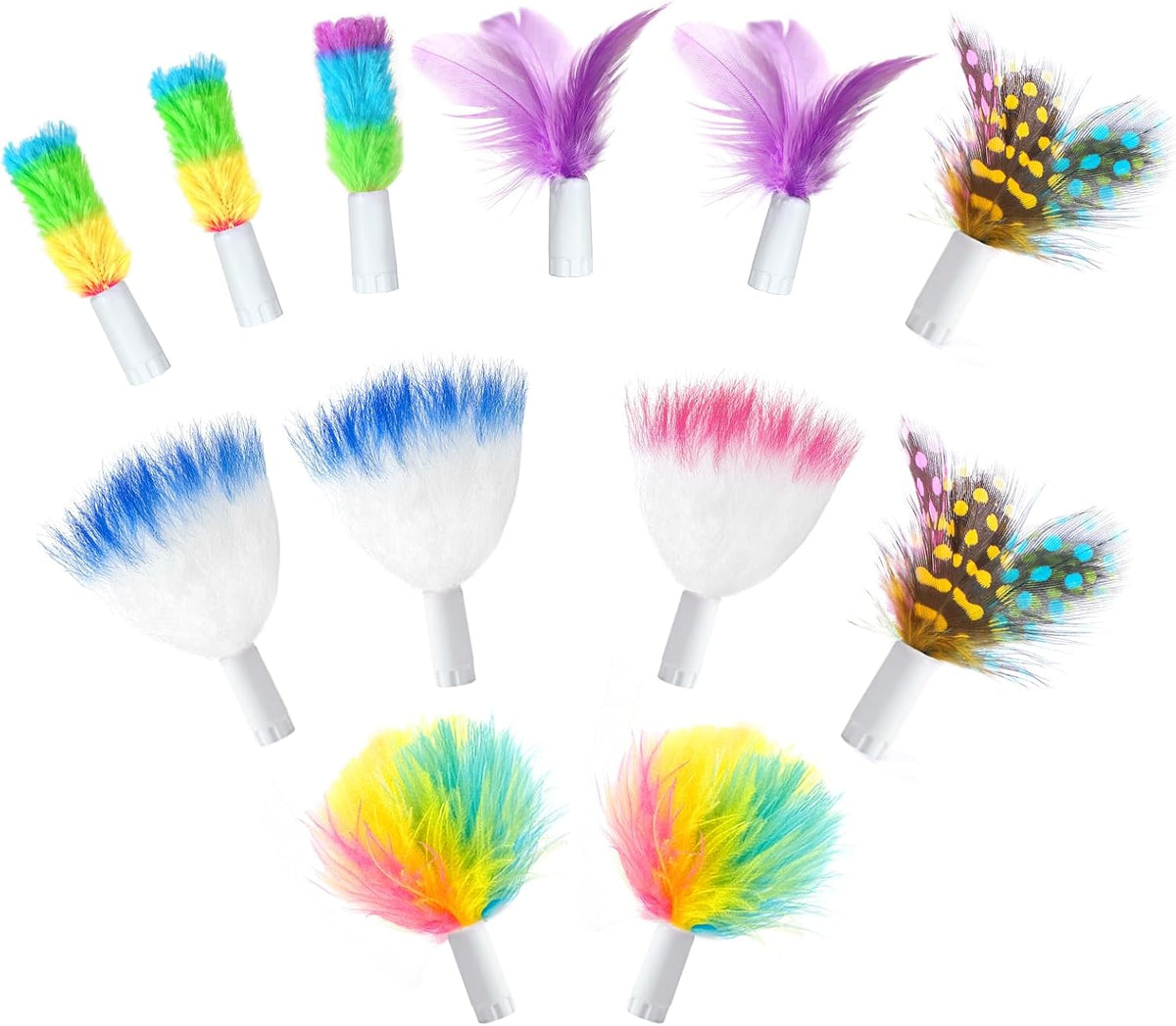 ORSDA Cat Laser Toy, 2-in-1 Interactive Automatic Motion Activated Moving 8 Holes Whack A Mole - Various Refills Feathers (12 Count)