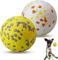Dog Balls, Indestructible Dog Tennis Balls for Aggressive Chewers – Essentials for Dogs - White & Yellow (2-Pack) / Medium (3" diameter)