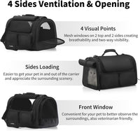 FUKUMARU Cat Carrier, Airline Approved Dog Carrier with Rollable Cover – Essentials for Cats - Black - image 4