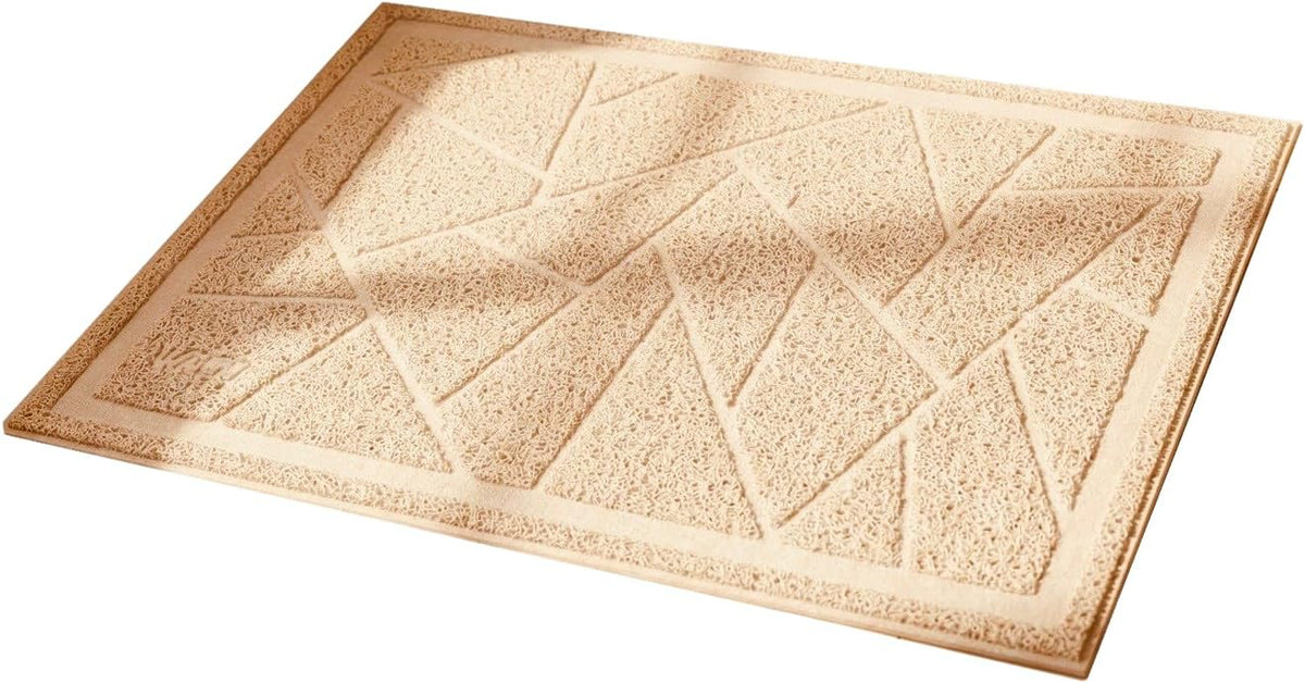 Cat Litter Box Mat, Kitty Premium PVC Pad, Durable Trapping Rug - #05 Beige / Mosaic/23 x 16 Inch