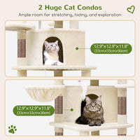 Globlazer Corner Stable Cat Tree Tower with Scratching Post, C51 - 66inch / Beige - image 4