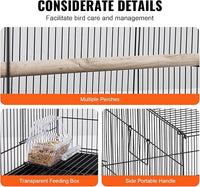 VEVOR 30 Inch Flight Bird Cage, Stackable Bird Cage Parakeet Cage with Slide-Out Tray and Handle, Small Parrots Birdcage for Cockatiels Budgies Conure Macaw Finch Lovebirds Canaries Pigeons