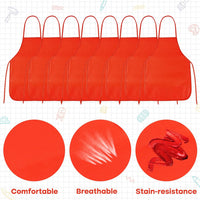 PLULON 8 Pcs Colorful Apron Kids Aprons for Painting Cooking Art Smock – Fun for Kids & Family - Red / 15 - image 3