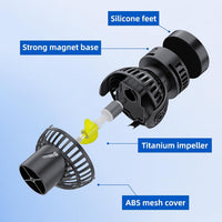 FREESEA Magnetic Wave Maker for Aquarium: 1s Mounts on 15mm Glass - 1050 GPH (Black) - image 4