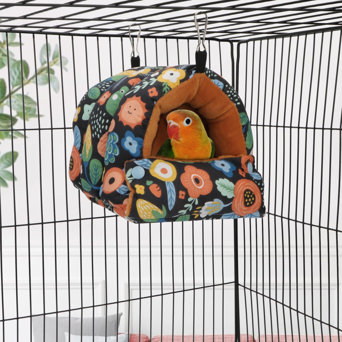 Wontee Bird Nest House Winter Warm Snuggle Hut Bird Bed Hanging - Small / Black - image 2