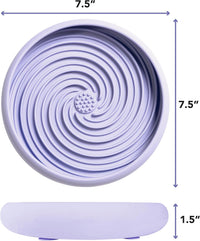 Lick Dish, Silicone Lick Mat + Slow Feeder for Cats & Small Dogs - Periwinkle / Large - image 2