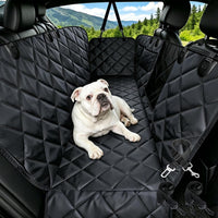Dog Car Seat Cover for Back Seat with Safety Belt Universal Fit – Essentials for Dogs - Black / Standard