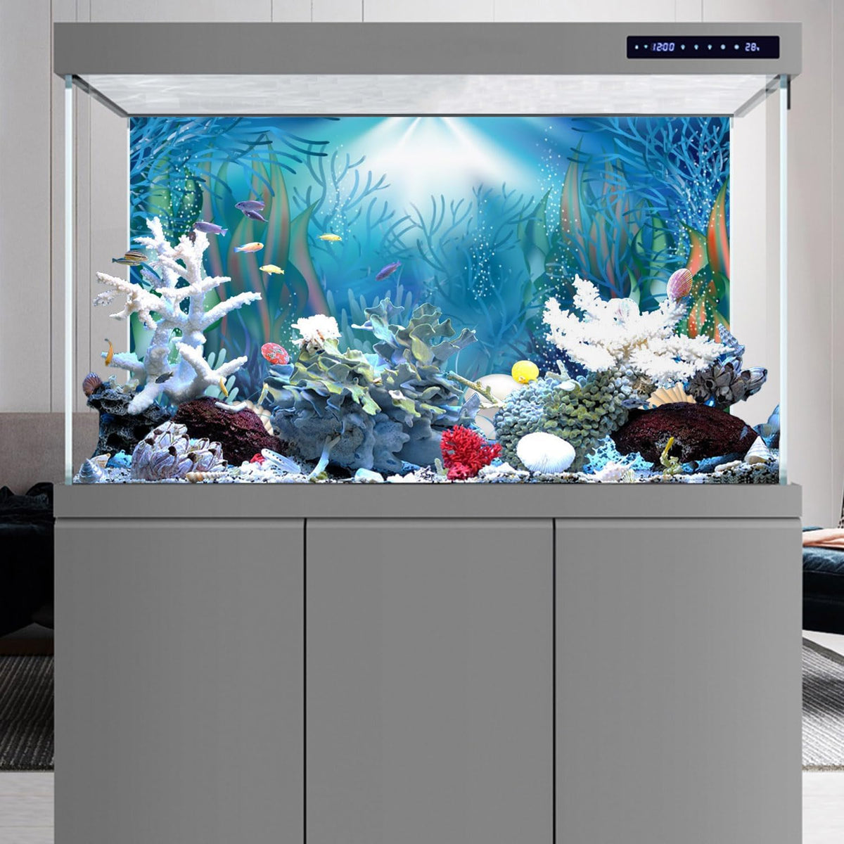48x24 in Underwater Aquarium Backdrop Coral Pearls Fish Tank - 48x24in/120x60cm - image 2