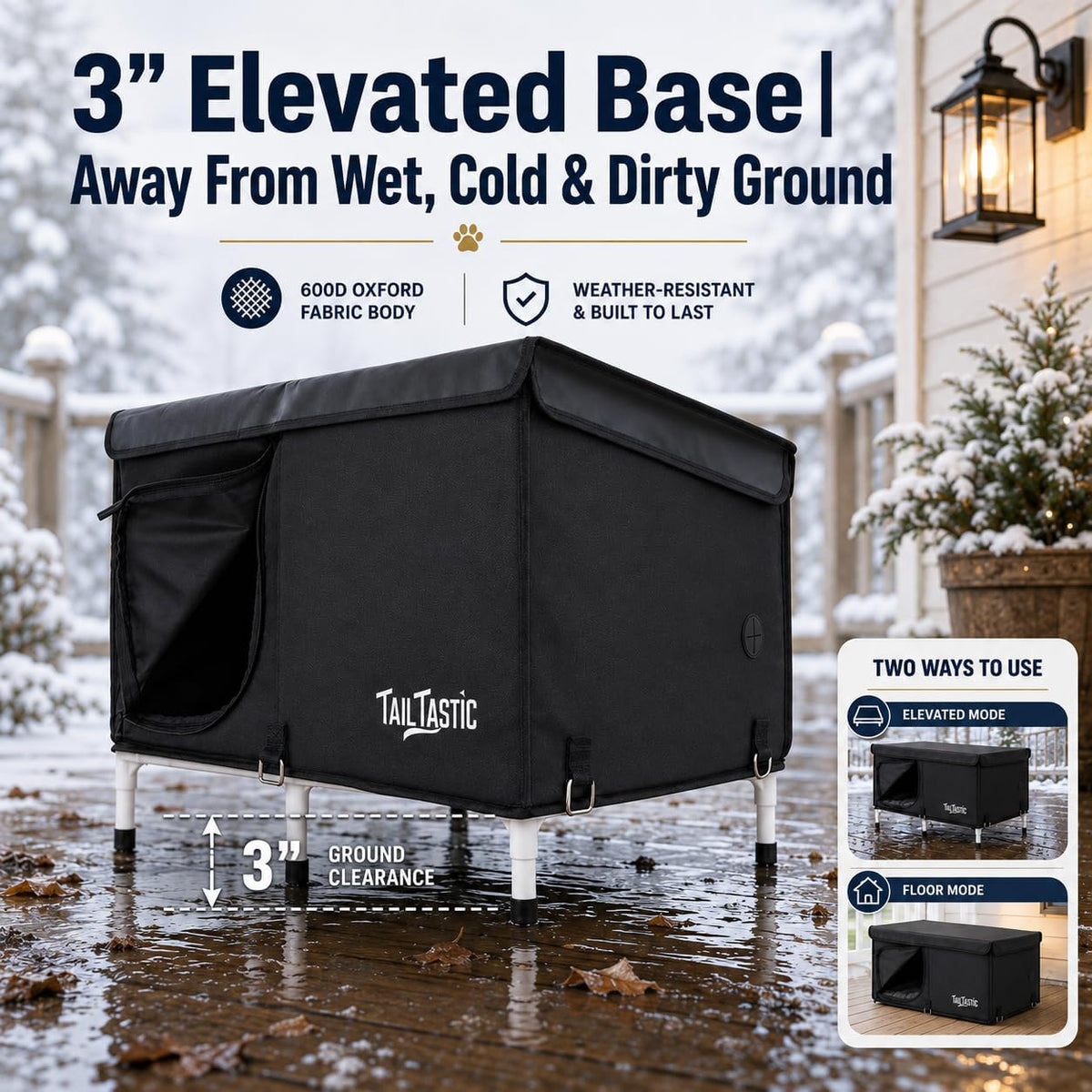 Outdoor Cat House Elevated - Black - image 4