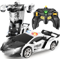Transform Remote Control Car Toys for Boys 4-6 - Police Car Black