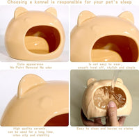 Ceramic Hamster Hideout Hamster House Guinea Pigs Hideout Accessories Hamster cage Accessories Chinchillas Hedgehogs Den and Small Pet Habitats (Orange)