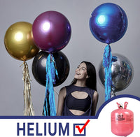 PartyWoo Metallic Silver Foil Balloons 20pcs Large Round Giant 4D - Blue-navy Blue / 3 PCS-50 INCH - image 3