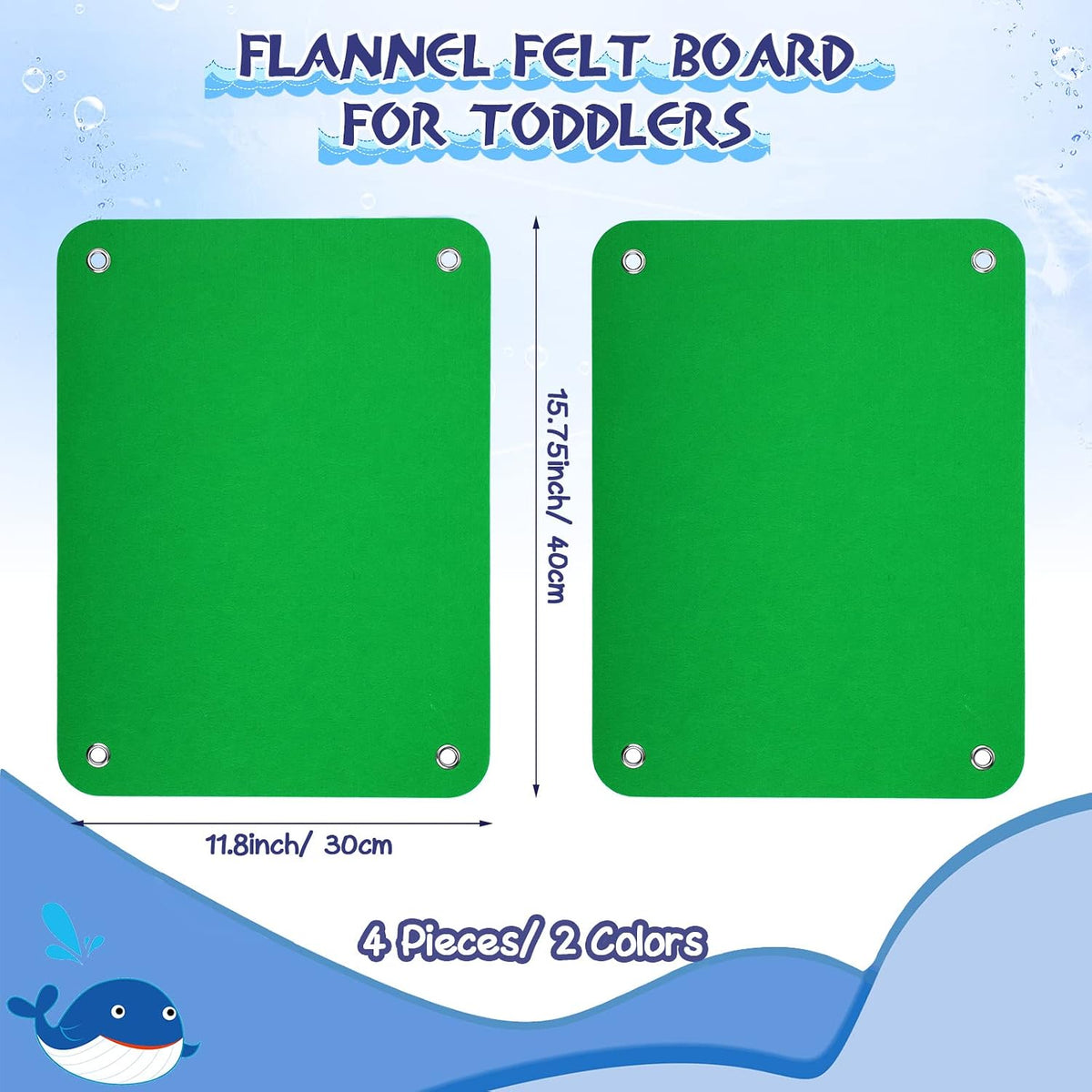 Yunsailing felt story boards for kids, 4 black flannel boards with grommets - view 6