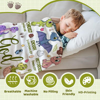 Cat Throw Blanket with Bible Verse, Thoughtful Christian Gifts - Bible-dinosaur / 40"x50" - image 2