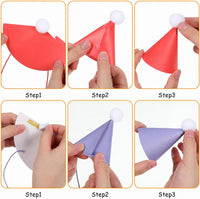 10pcs Colorful Mini Party Hats - Multicolor - image 3