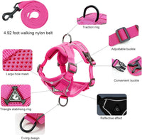 XL Cat Harness Escape Proof for Heavy Cats Adjustable for Extra Large - M / Fuchsia - image 2