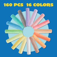 JOYIN 160 PCS Sidewalk Chalks Set-16 Colors Non-Toxic Washable Jumbo - 160 - image 2
