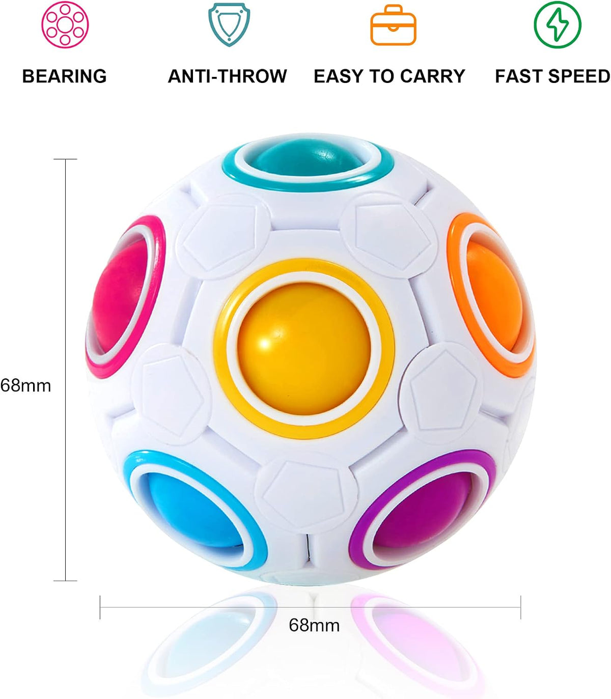 Vdealen Magic Rainbow Puzzle Ball - White - image 2
