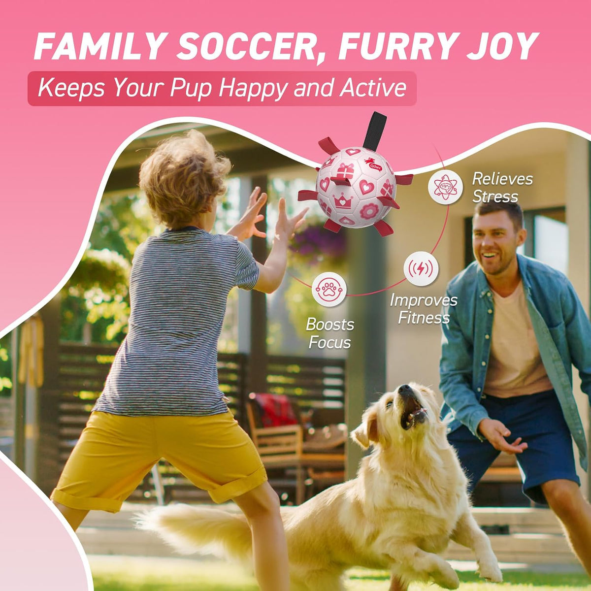QDAN Dog Balls, Herding Balls for Dogs - Pink / Large Size 3 (8 Inch) - image 3