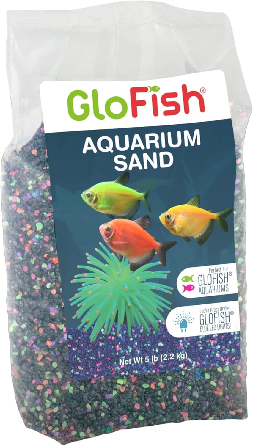 GloFish Aquarium Sand, Black with Fluorescent Accents - Black / 5 Pounds (Pack of 1)