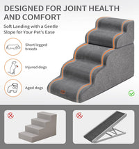 Made4Pets Dog Stairs Ramp for Small Dogs - Grey / 5.0 / 33"x15.7"x22.8"H - image 4