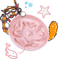 2 Pcs Cat Slow Feeder Bowl - Coral Pink / 6.2''