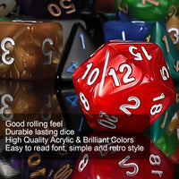 QMay 7 Sets Polyhedral Dice - 20 Colors (140pcs) - image 4
