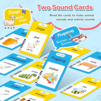 Spanish & English Talking Flash Cards for Toddler - Blue / English & German (Blue） - image 2